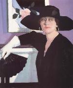 Francis Campbell Boileau Cadell Portrait of a Lady in Black oil painting reproduction